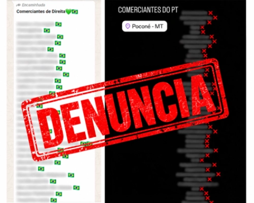 Lista de boicote a supostos petistas circula em Poconé, divulgação pode parar na Justiça